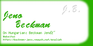 jeno beckman business card